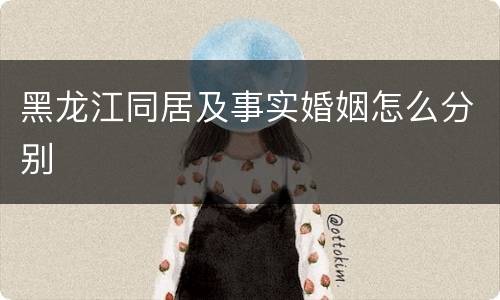 黑龙江同居及事实婚姻怎么分别