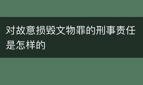 对故意损毁文物罪的刑事责任是怎样的
