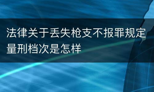 法律关于丢失枪支不报罪规定量刑档次是怎样