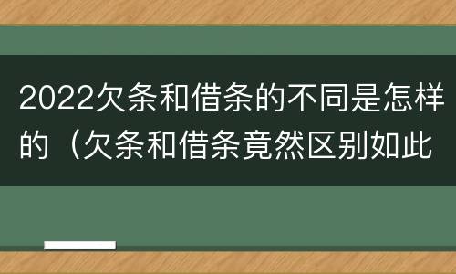 2022欠条和借条的不同是怎样的（欠条和借条竟然区别如此之大）