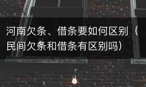 河南欠条、借条要如何区别（民间欠条和借条有区别吗）