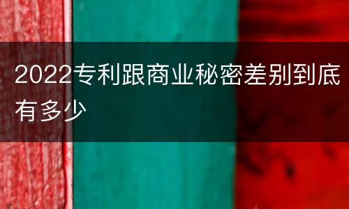 2022专利跟商业秘密差别到底有多少