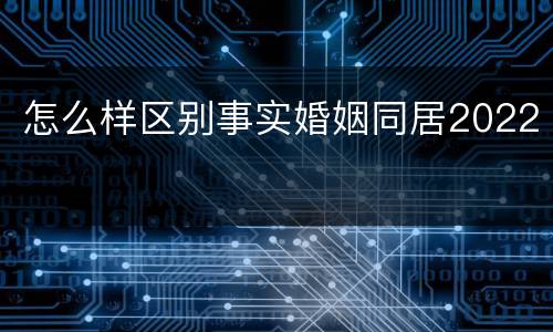 怎么样区别事实婚姻同居2022
