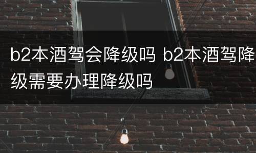 b2本酒驾会降级吗 b2本酒驾降级需要办理降级吗