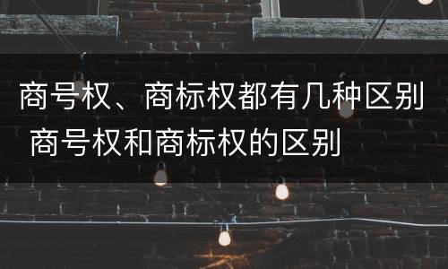 商号权、商标权都有几种区别 商号权和商标权的区别