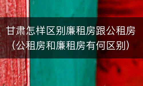 甘肃怎样区别廉租房跟公租房（公租房和廉租房有何区别）