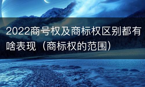 2022商号权及商标权区别都有啥表现（商标权的范围）