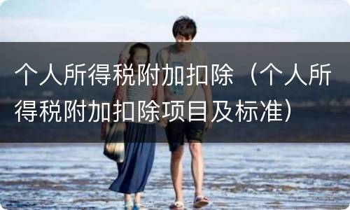 个人所得税附加扣除（个人所得税附加扣除项目及标准）