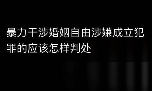 暴力干涉婚姻自由涉嫌成立犯罪的应该怎样判处