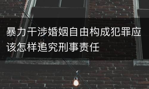 暴力干涉婚姻自由构成犯罪应该怎样追究刑事责任