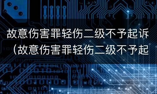 故意伤害罪轻伤二级不予起诉（故意伤害罪轻伤二级不予起诉吗）