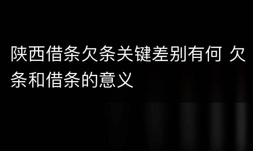 陕西借条欠条关键差别有何 欠条和借条的意义