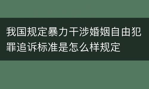 我国规定暴力干涉婚姻自由犯罪追诉标准是怎么样规定