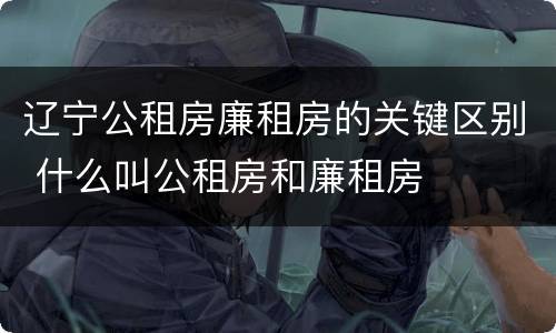 辽宁公租房廉租房的关键区别 什么叫公租房和廉租房