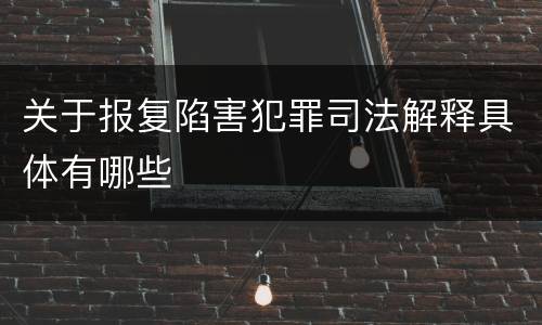关于报复陷害犯罪司法解释具体有哪些