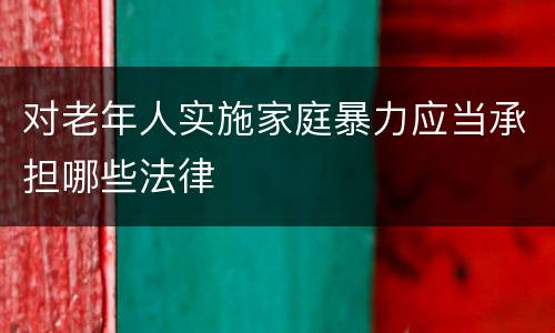 对老年人实施家庭暴力应当承担哪些法律