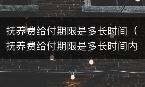 抚养费给付期限是多长时间（抚养费给付期限是多长时间内）