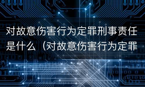 对故意伤害行为定罪刑事责任是什么（对故意伤害行为定罪刑事责任是什么）