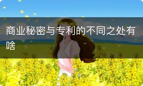 商业秘密与专利的不同之处有啥