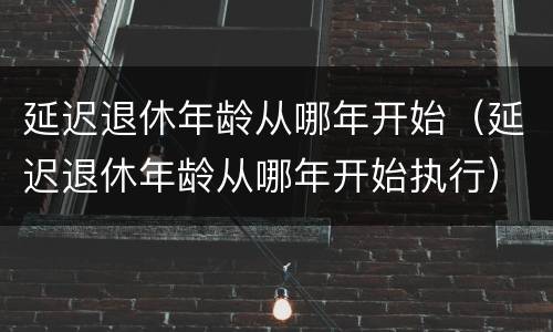 延迟退休年龄从哪年开始（延迟退休年龄从哪年开始执行）