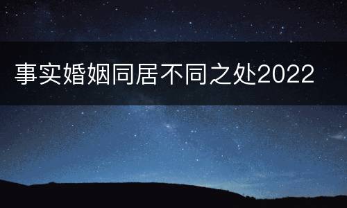 事实婚姻同居不同之处2022