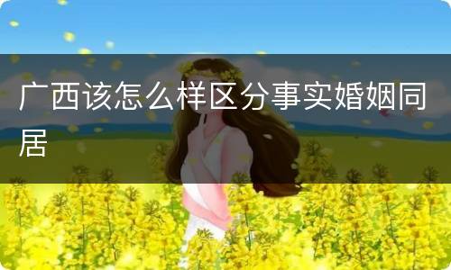 广西该怎么样区分事实婚姻同居