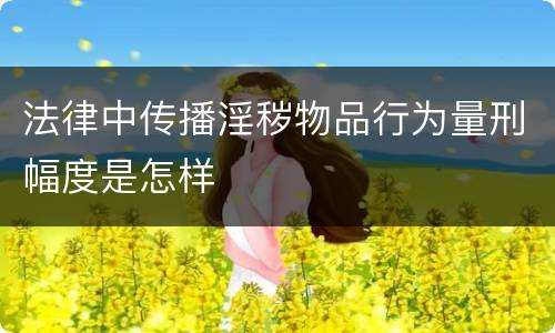 法律中传播淫秽物品行为量刑幅度是怎样