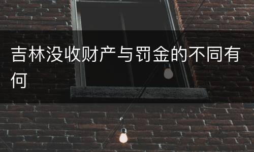 吉林没收财产与罚金的不同有何