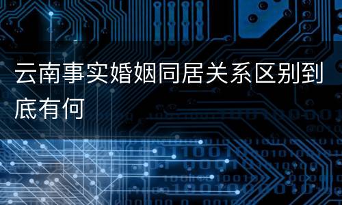 云南事实婚姻同居关系区别到底有何