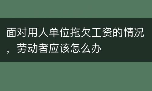 面对用人单位拖欠工资的情况，劳动者应该怎么办