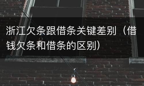 浙江欠条跟借条关键差别（借钱欠条和借条的区别）