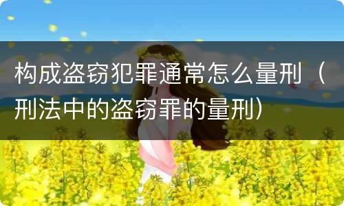 构成盗窃犯罪通常怎么量刑（刑法中的盗窃罪的量刑）