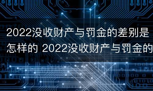 2022没收财产与罚金的差别是怎样的 2022没收财产与罚金的差别是怎样的啊