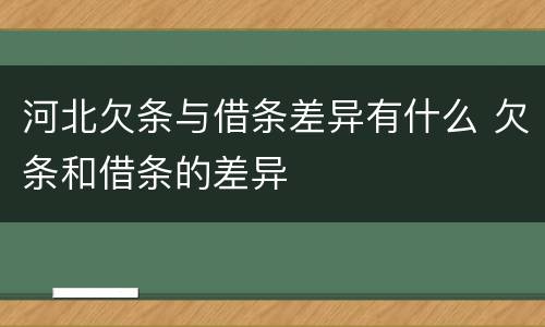 河北欠条与借条差异有什么 欠条和借条的差异
