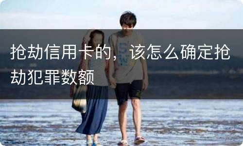 抢劫信用卡的，该怎么确定抢劫犯罪数额