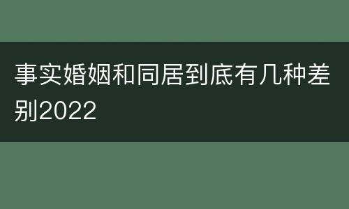 事实婚姻和同居到底有几种差别2022