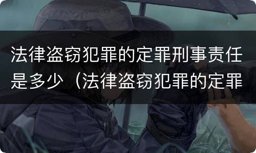 法律盗窃犯罪的定罪刑事责任是多少（法律盗窃犯罪的定罪刑事责任是多少）