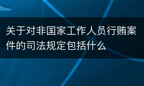 关于对非国家工作人员行贿案件的司法规定包括什么
