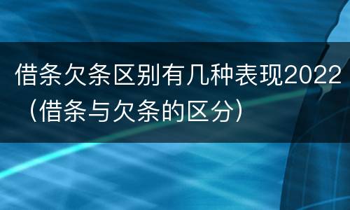 借条欠条区别有几种表现2022（借条与欠条的区分）