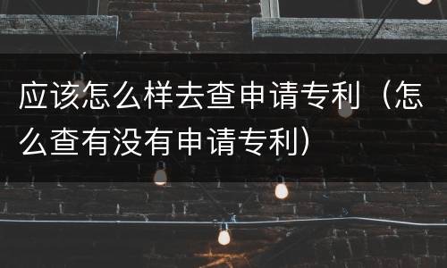 应该怎么样去查申请专利（怎么查有没有申请专利）