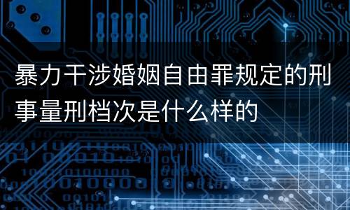 暴力干涉婚姻自由罪规定的刑事量刑档次是什么样的