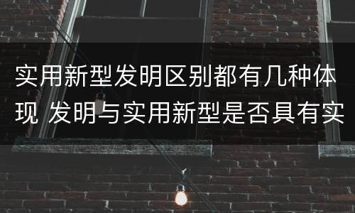 实用新型发明区别都有几种体现 发明与实用新型是否具有实用性