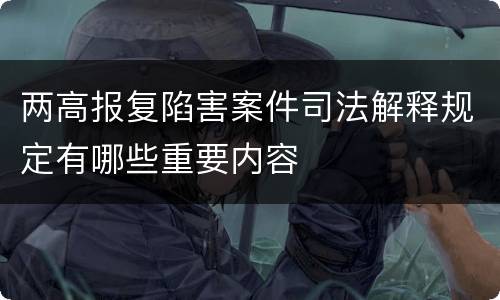两高报复陷害案件司法解释规定有哪些重要内容