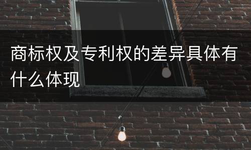 商标权及专利权的差异具体有什么体现