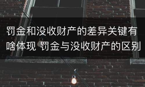 罚金和没收财产的差异关键有啥体现 罚金与没收财产的区别与联系