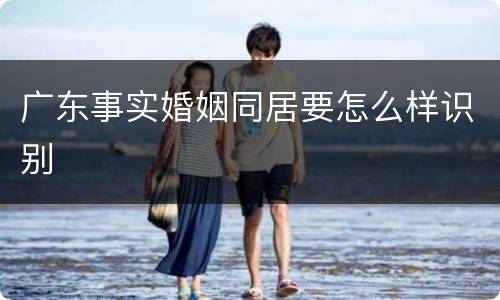 广东事实婚姻同居要怎么样识别