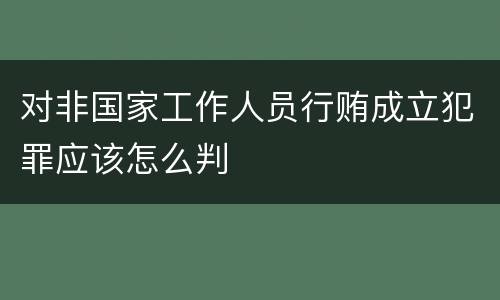 对非国家工作人员行贿成立犯罪应该怎么判