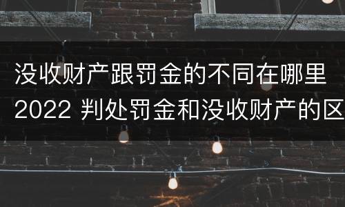 没收财产跟罚金的不同在哪里2022 判处罚金和没收财产的区别