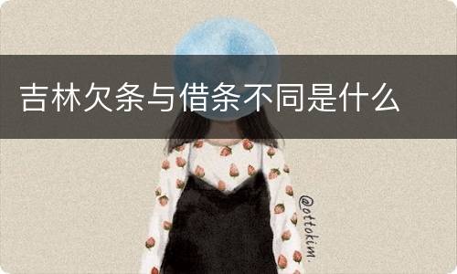 吉林欠条与借条不同是什么