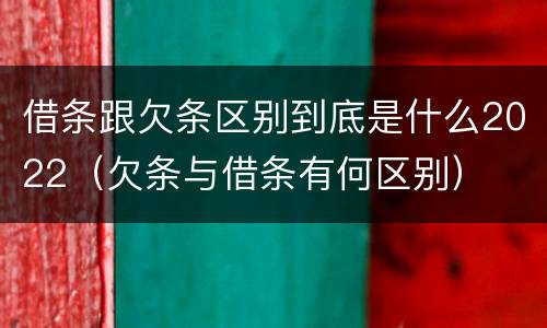 借条跟欠条区别到底是什么2022（欠条与借条有何区别）